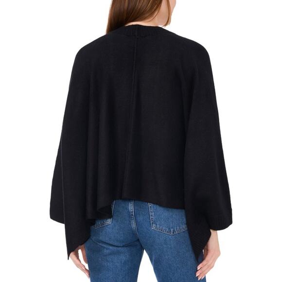 Sam & Jess Women's Open-Front Handkerchief-Hem Cardigan Rich Black Size XL - Picture 3 of 3